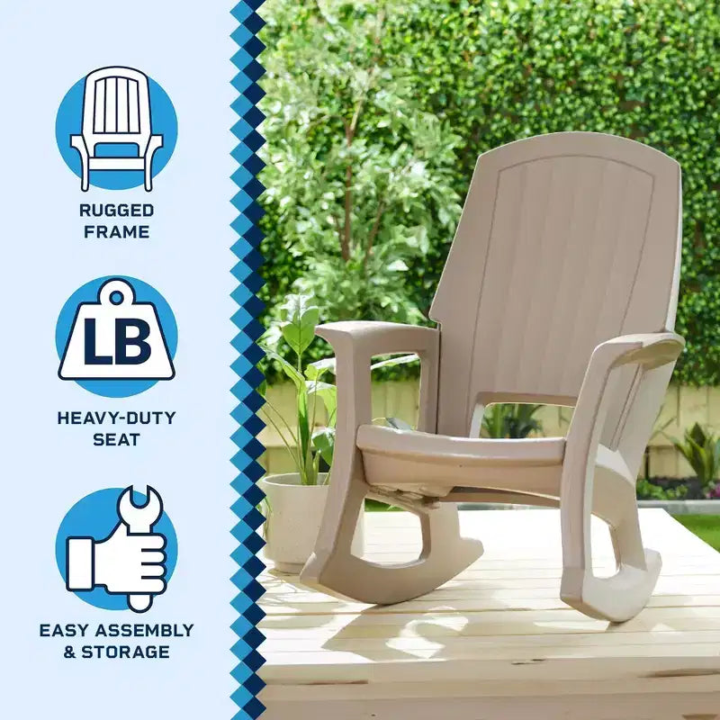 Fauteuil à bascule d'extérieur durable en résine plastique recyclée extra large Semco Plastics SEMTPE