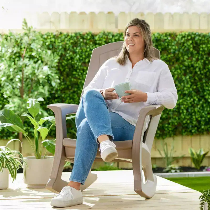 Fauteuil à bascule d'extérieur durable en résine plastique recyclée extra large Semco Plastics SEMTPE