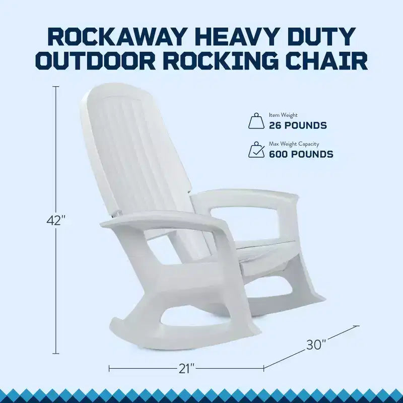Fauteuil à bascule d'extérieur durable en résine plastique recyclée extra large Semco Plastics SEMTPE