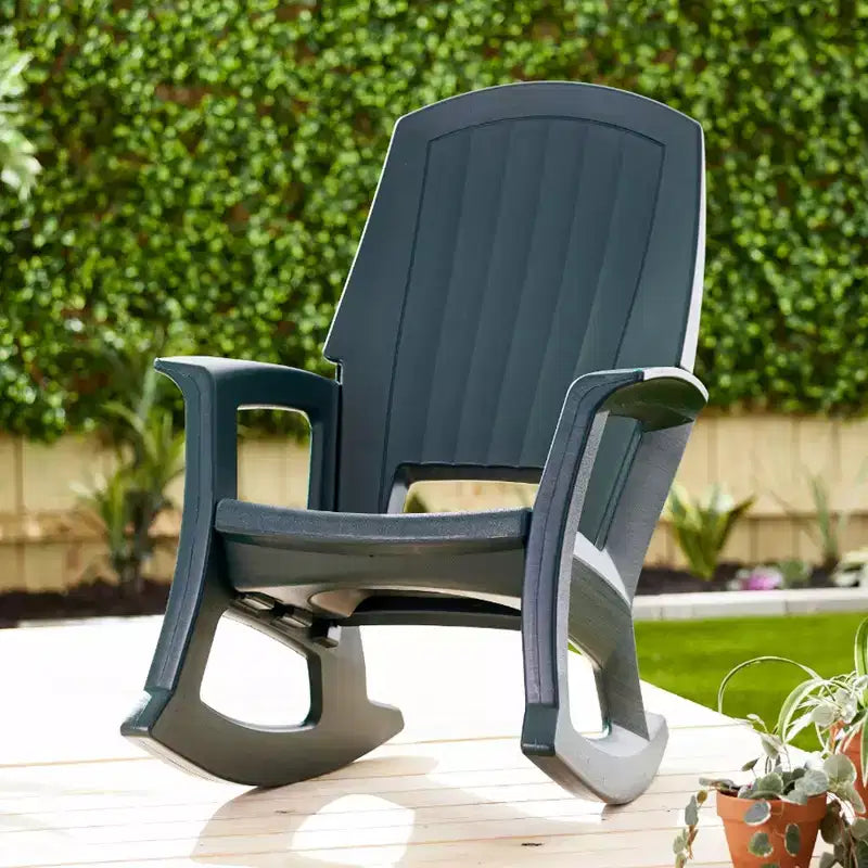 Fauteuil à bascule d'extérieur durable en résine plastique recyclée extra large Semco Plastics SEMTPE