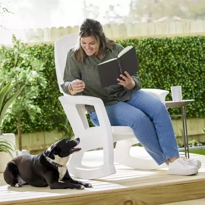 Fauteuil à bascule d'extérieur durable en résine plastique recyclée extra large Semco Plastics SEMTPE