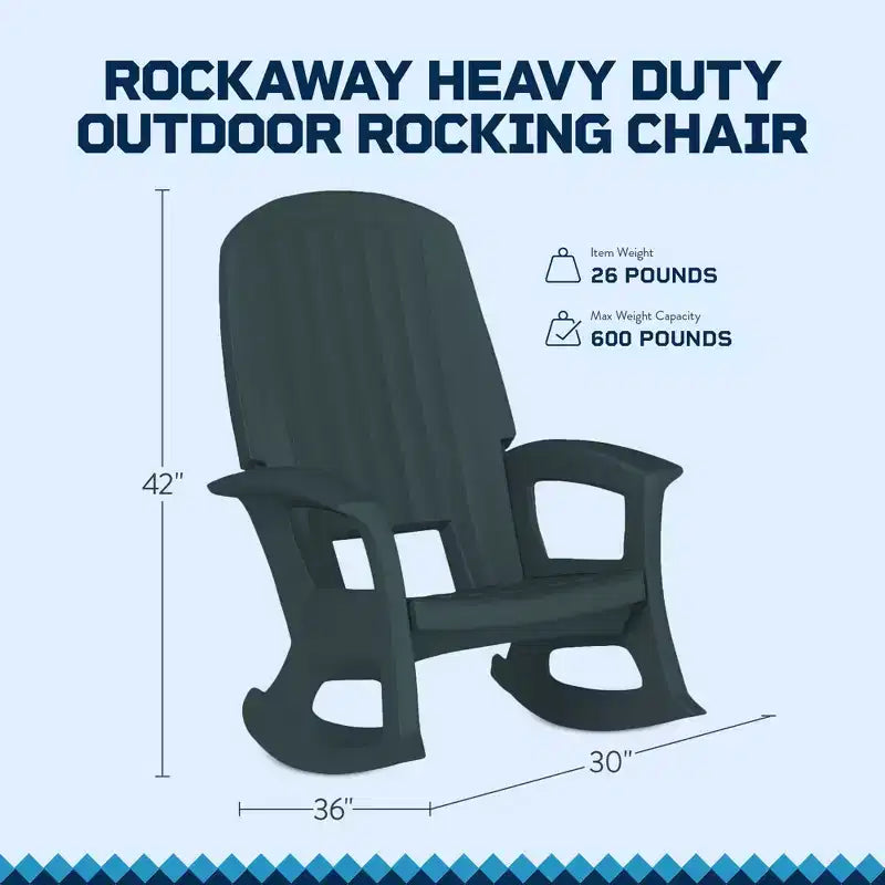 Fauteuil à bascule d'extérieur durable en résine plastique recyclée extra large Semco Plastics SEMTPE