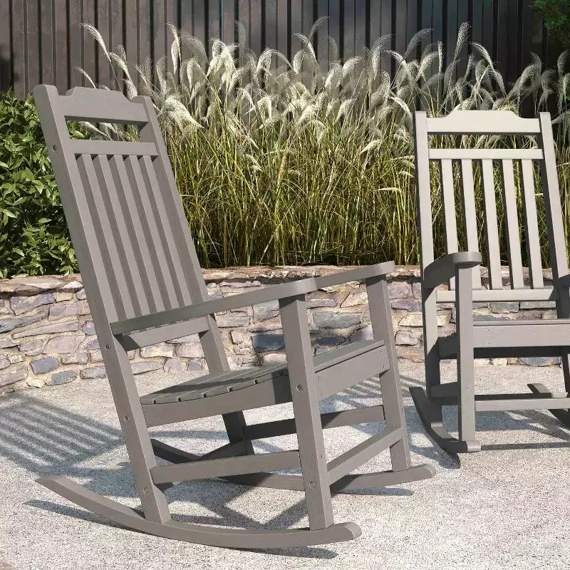 Merrick Lane Lot de 2 chaises à bascule en résine pour intérieur/extérieur