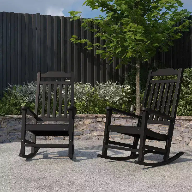 Merrick Lane Lot de 2 chaises à bascule en résine pour intérieur/extérieur