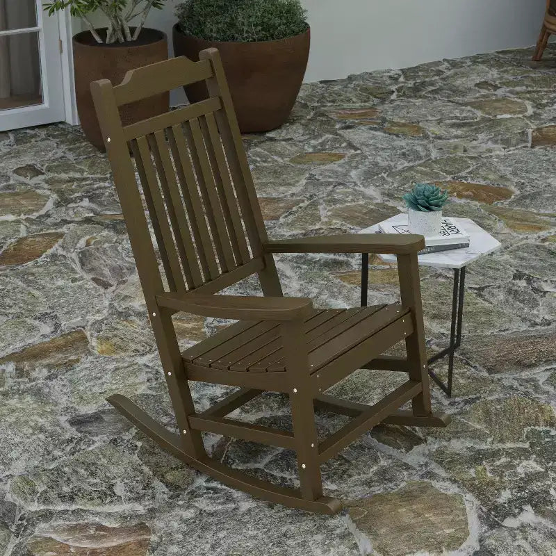 Merrick Lane Lot de 2 chaises à bascule en résine pour intérieur/extérieur