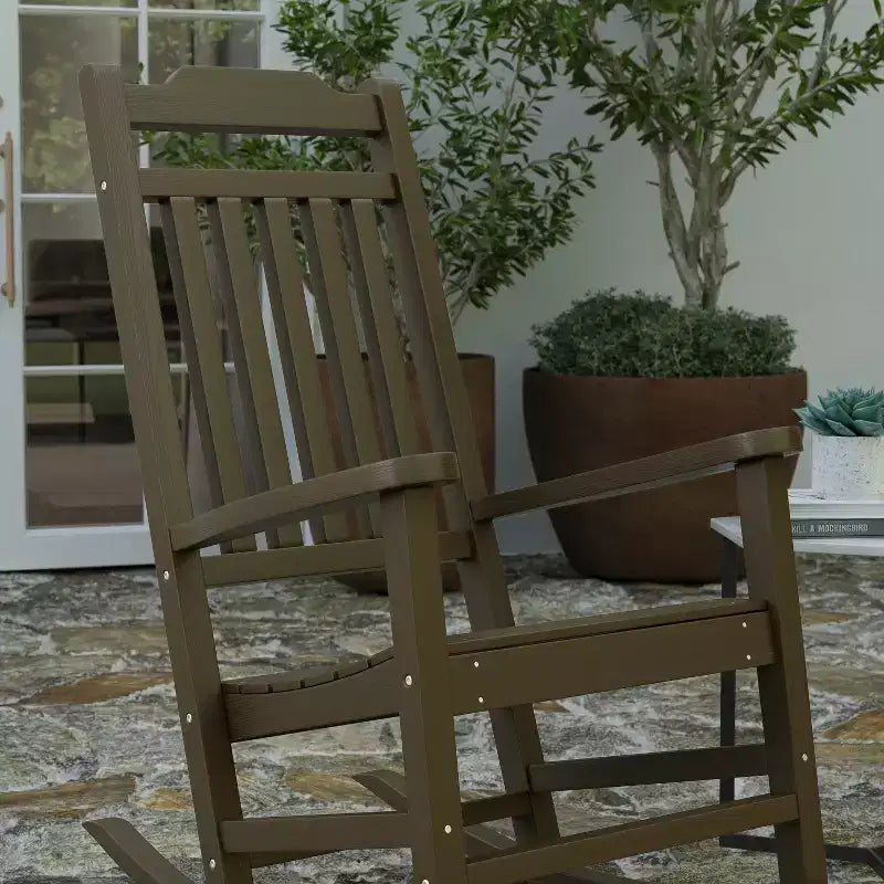 Merrick Lane Lot de 2 chaises à bascule en résine pour intérieur/extérieur