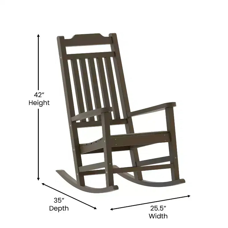 Merrick Lane Lot de 2 chaises à bascule en résine pour intérieur/extérieur