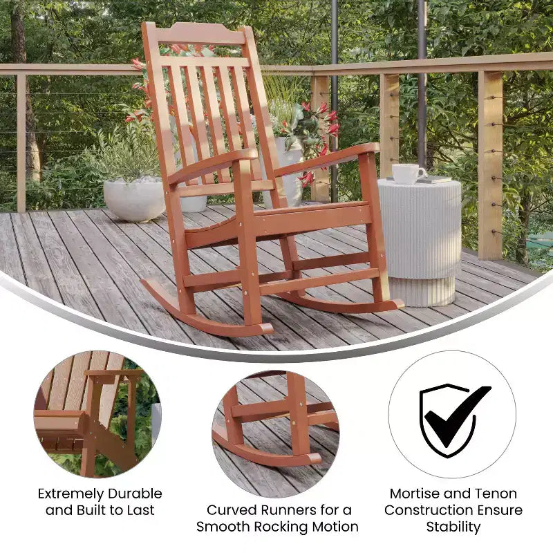 Merrick Lane Lot de 2 chaises à bascule en résine pour intérieur/extérieur