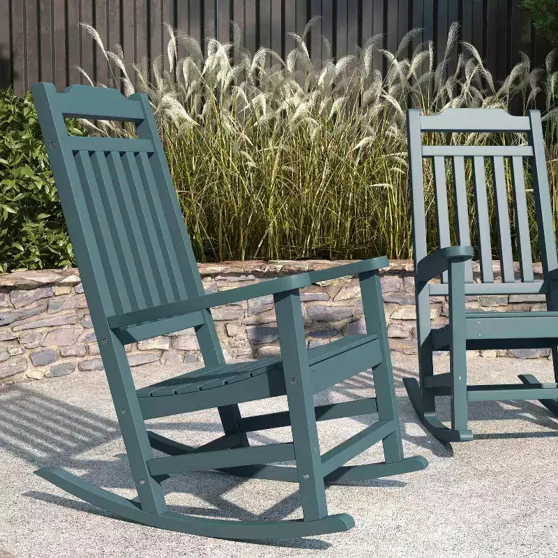 Merrick Lane Lot de 2 chaises à bascule en résine pour intérieur/extérieur