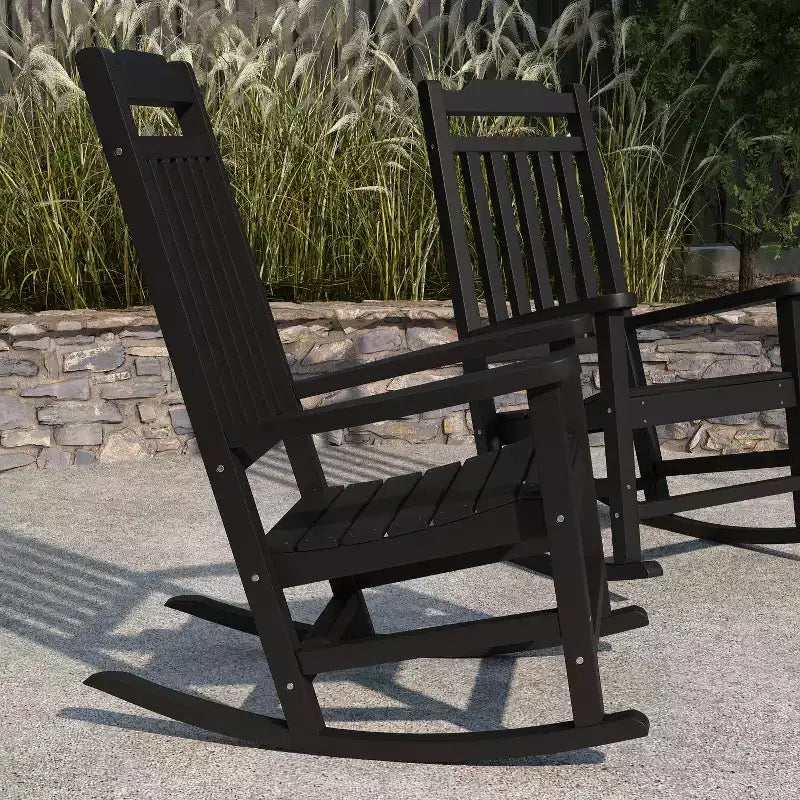 Merrick Lane Lot de 2 chaises à bascule en résine pour intérieur/extérieur