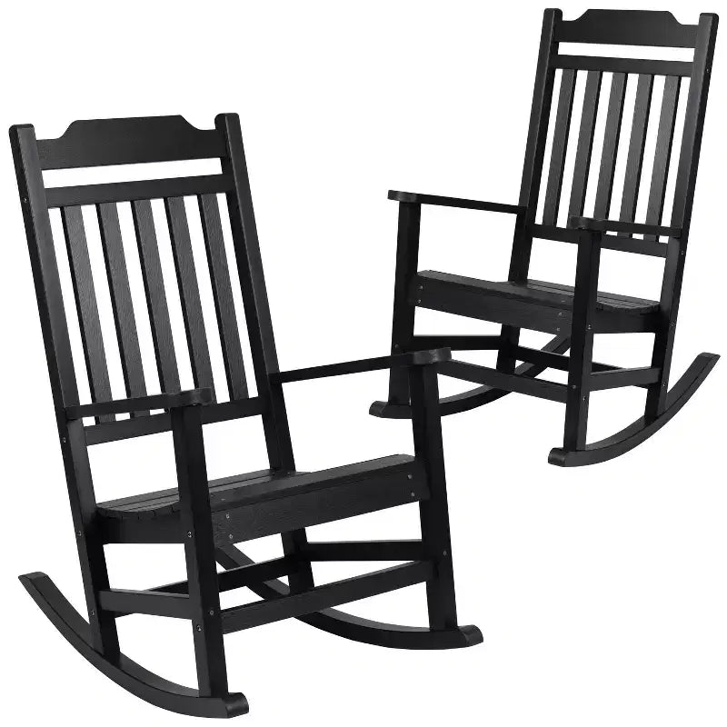 Merrick Lane Lot de 2 chaises à bascule en résine pour intérieur/extérieur
