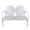Northlight 47-Inch Outdoor Retro Tulip Steel Loveseat, White