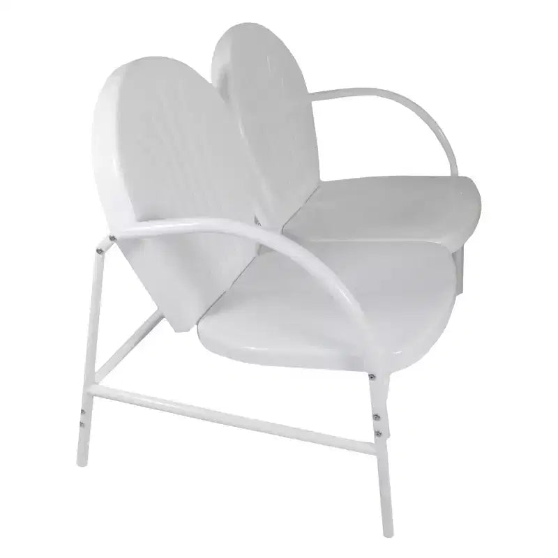 Causeuse tulipe rétro en acier Northlight de 47 po pour l'extérieur, blanche