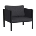 Fauteuil de salon Emma and Oliver pour patio intérieur/extérieur, club avec cadre en acier, coussins et 2 poches de rangement