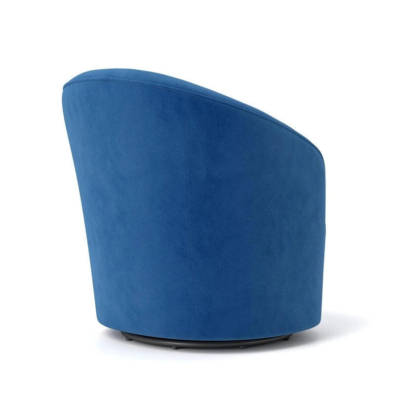 Fauteuil baril pivotant à 360 degrés SEYNAR moderne en velours avec dossier capitonné, lot de 2