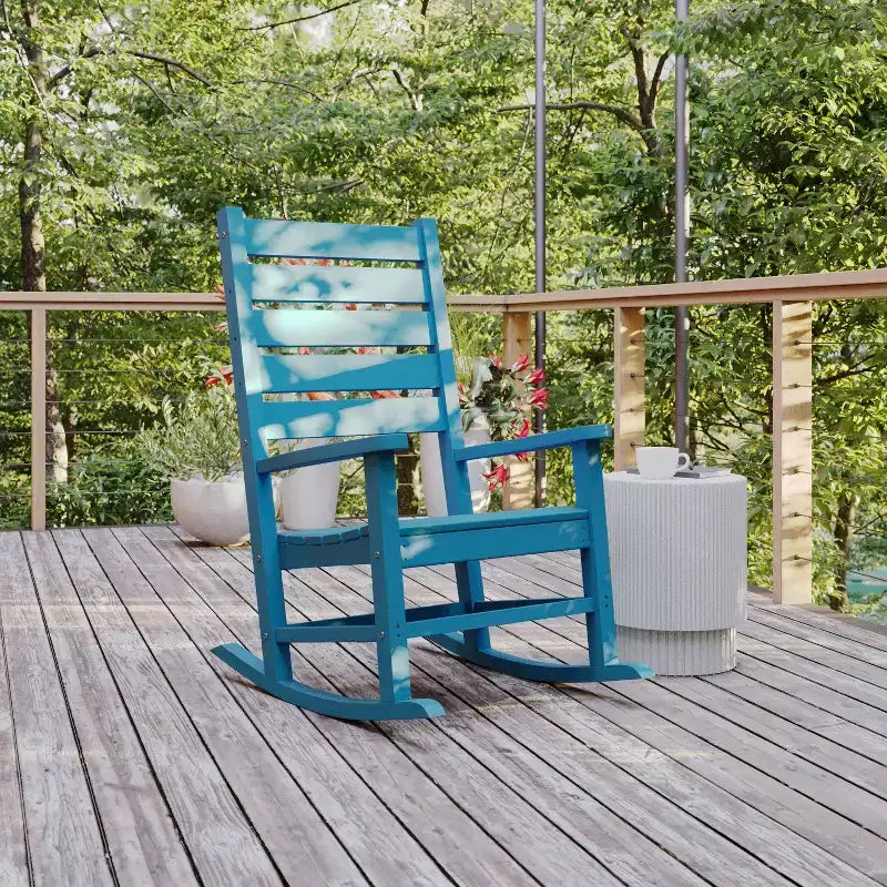 Flash Furniture Manchester Chaise berçante contemporaine, en PEHD tout temps pour l'intérieur/extérieur