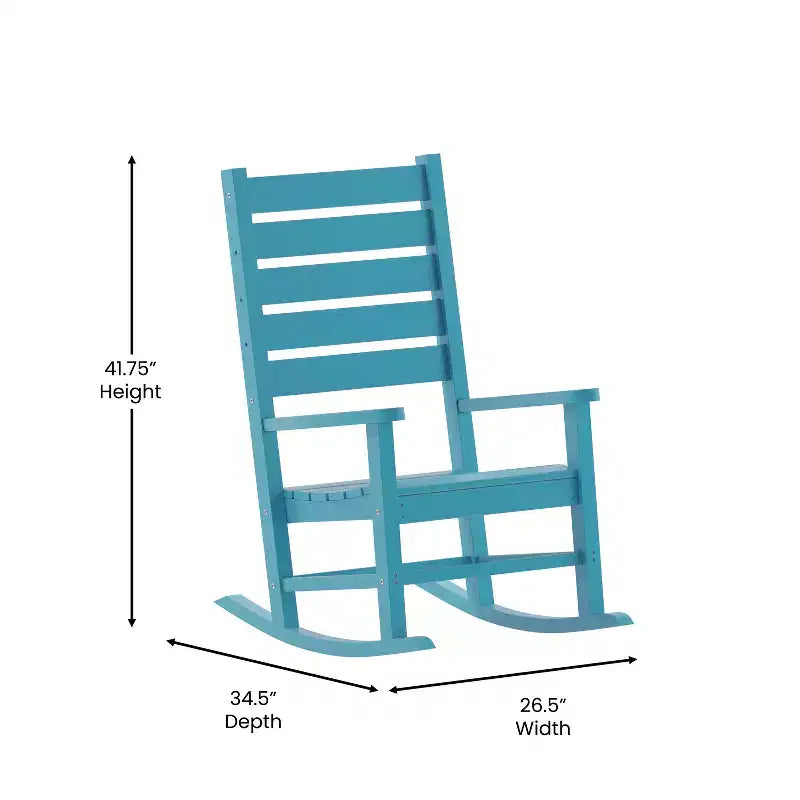 Flash Furniture Manchester Chaise berçante contemporaine, en PEHD tout temps pour l'intérieur/extérieur