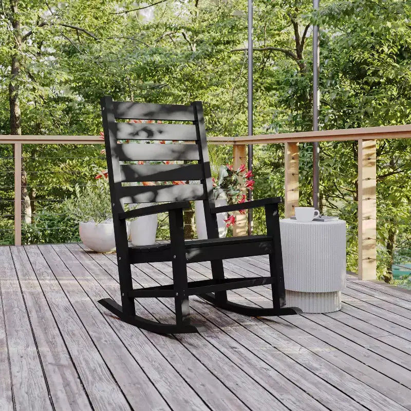 Flash Furniture Manchester Chaise berçante contemporaine, en PEHD tout temps pour l'intérieur/extérieur