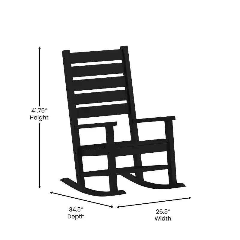 Flash Furniture Manchester Chaise berçante contemporaine, en PEHD tout temps pour l'intérieur/extérieur