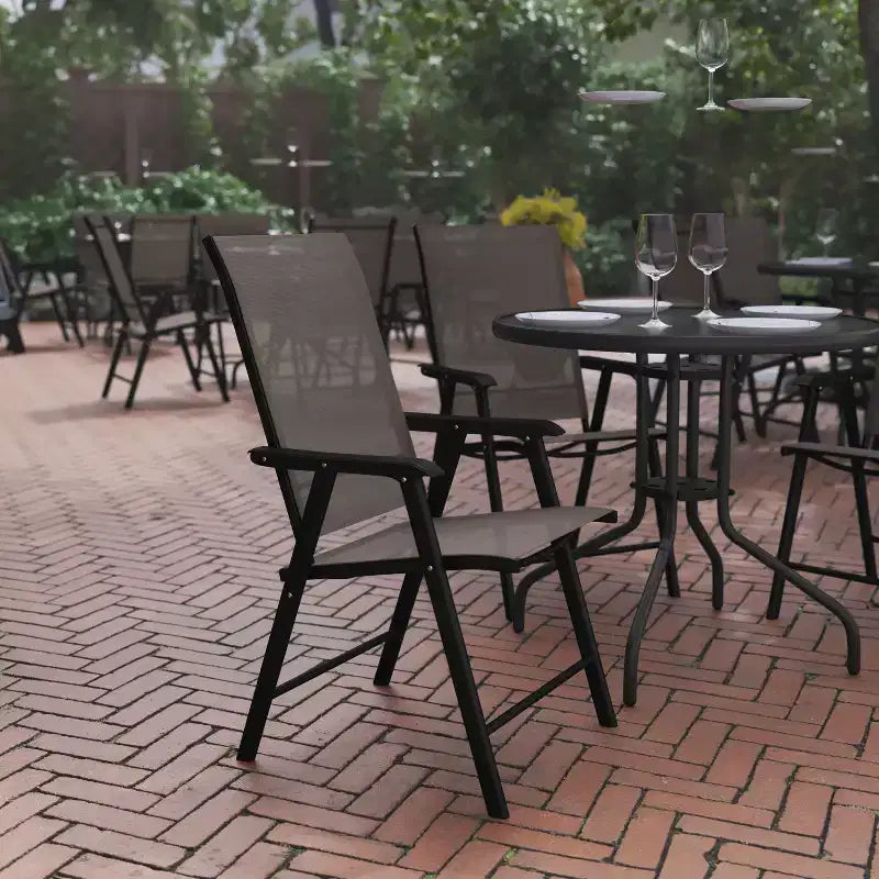 Flash Furniture Paladin Lot de 2 chaises pliantes d'extérieur en toile pour patio