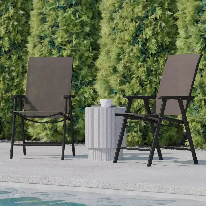 Flash Furniture Paladin Lot de 2 chaises pliantes d'extérieur en toile pour patio
