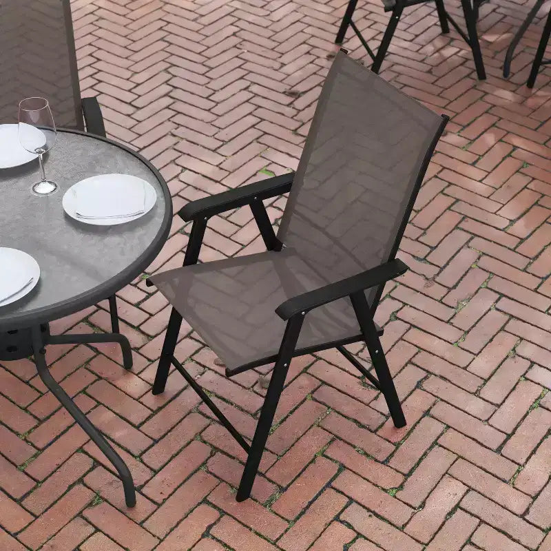 Flash Furniture Paladin Lot de 2 chaises pliantes d'extérieur en toile pour patio