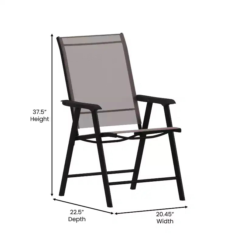 Flash Furniture Paladin Lot de 2 chaises pliantes d'extérieur en toile pour patio