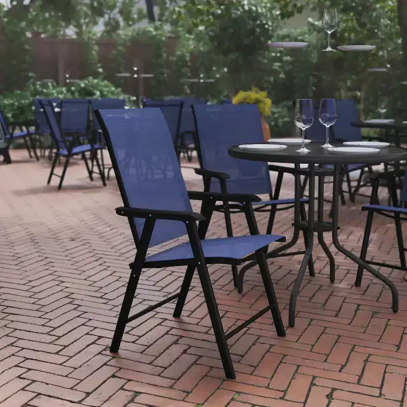 Flash Furniture Paladin Lot de 2 chaises pliantes d'extérieur en toile pour patio