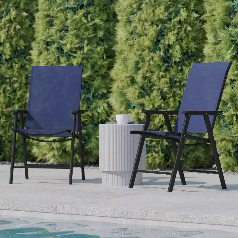 Flash Furniture Paladin Lot de 2 chaises pliantes d'extérieur en toile pour patio