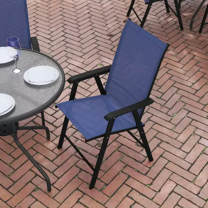 Flash Furniture Paladin Lot de 2 chaises pliantes d'extérieur en toile pour patio