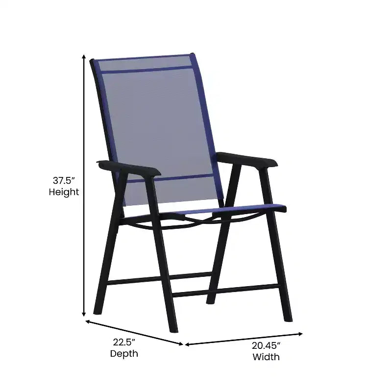 Flash Furniture Paladin Lot de 2 chaises pliantes d'extérieur en toile pour patio
