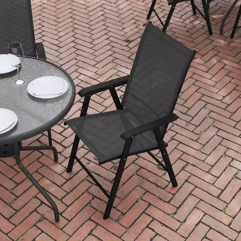 Flash Furniture Paladin Lot de 2 chaises pliantes d'extérieur en toile pour patio