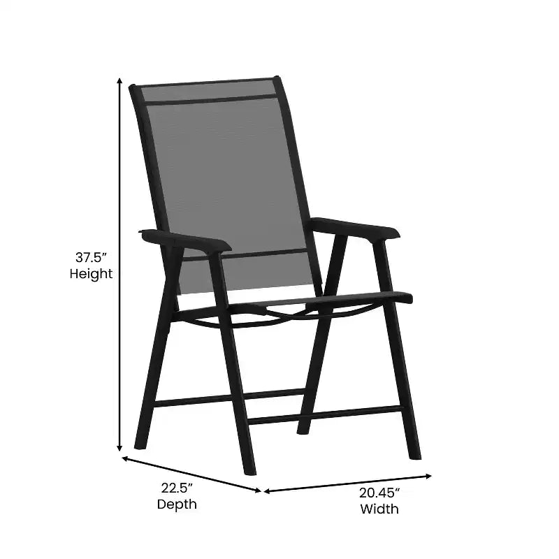 Flash Furniture Paladin Lot de 2 chaises pliantes d'extérieur en toile pour patio