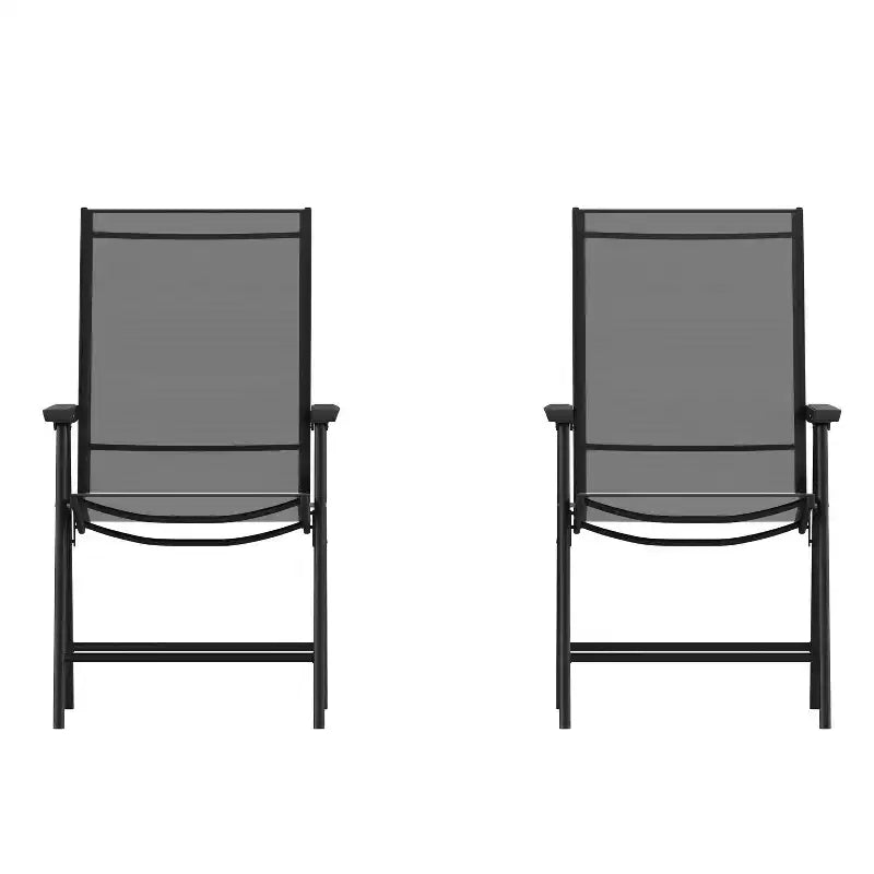 Flash Furniture Paladin Lot de 2 chaises pliantes d'extérieur en toile pour patio
