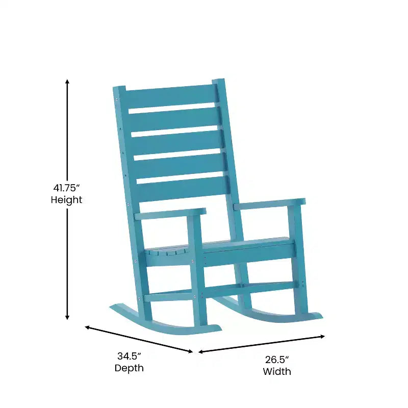 Flash Furniture Manchester - Lot de 2 fauteuils à bascule contemporains, à bascule tout temps en PEHD pour l'intérieur et l'extérieur