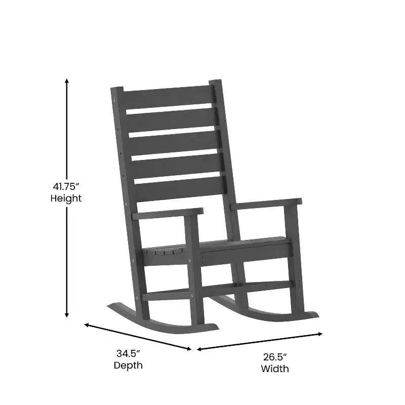 Flash Furniture Manchester - Lot de 2 fauteuils à bascule contemporains, à bascule tout temps en PEHD pour l'intérieur et l'extérieur