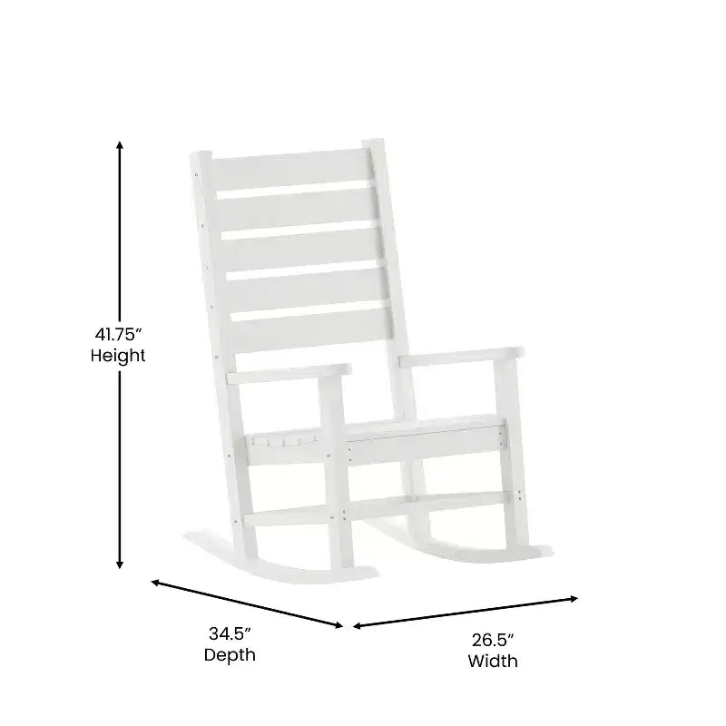 Flash Furniture Manchester - Lot de 2 fauteuils à bascule contemporains, à bascule tout temps en PEHD pour l'intérieur et l'extérieur