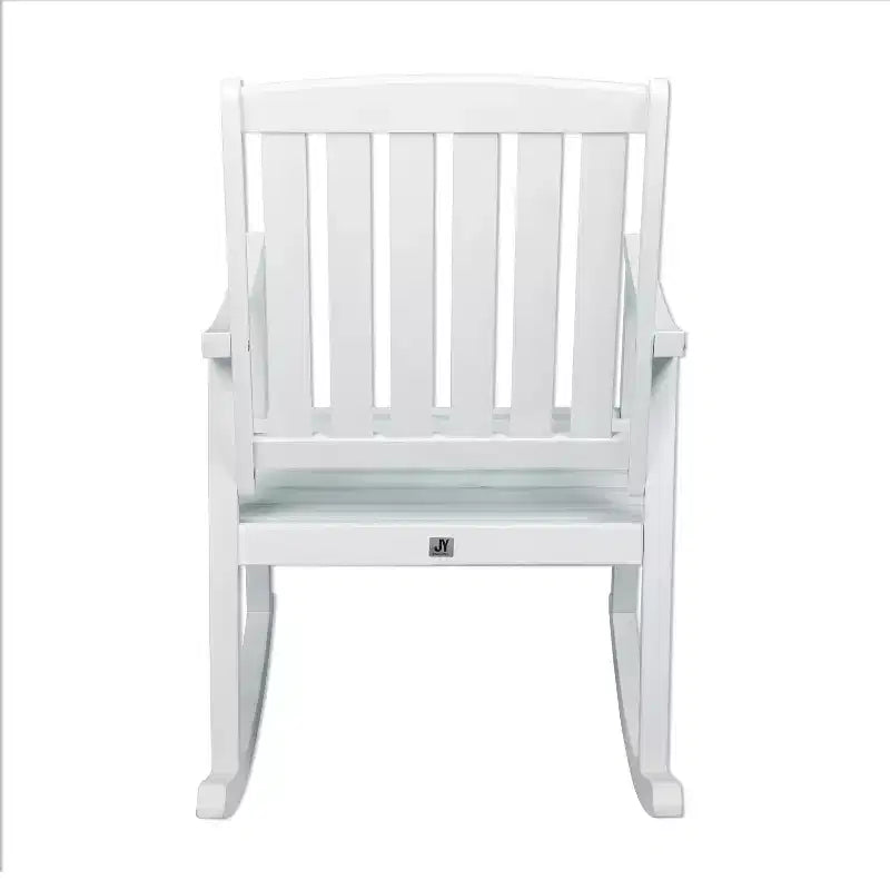 Fauteuil à bascule d'extérieur en bois d'acacia avec dossier à lattes Penny Classic - JONATHAN Y