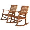 Perry Classic Slat-Back Acacia Wood Patio Outdoor Rocking Chair (Set of 2) - JONATHAN Y