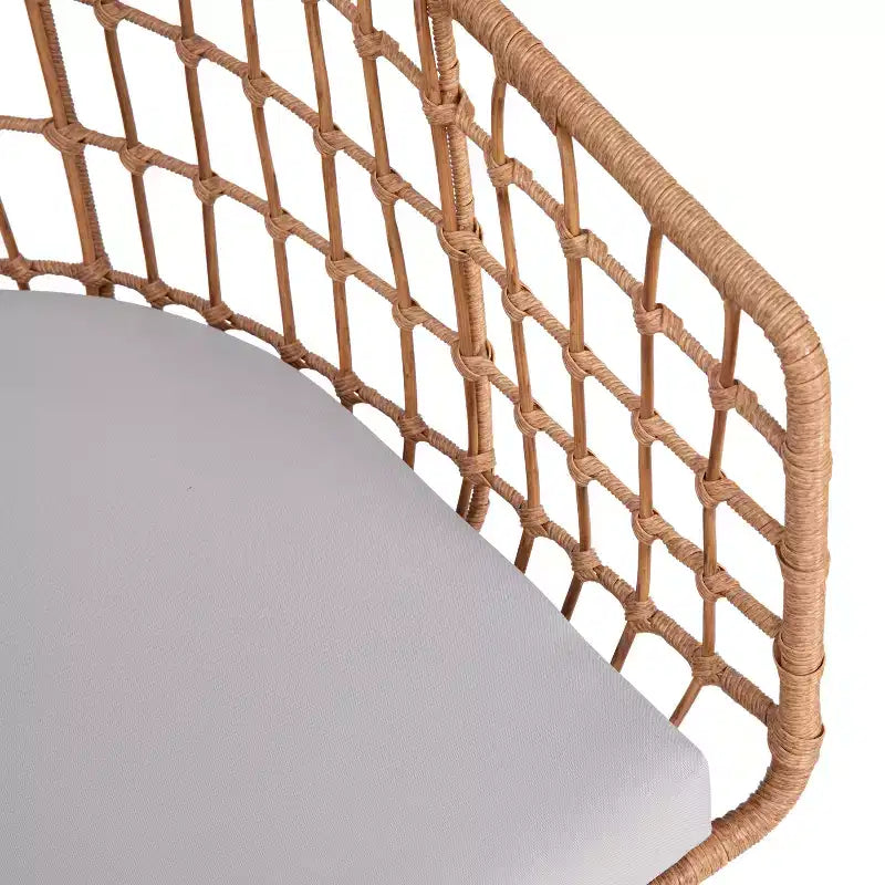 Lot de deux chaises Emma et Oliver en similicuir tressé tout temps avec coussins rembourrés pour l'intérieur et l'extérieur