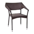 Chaise de salle à manger de patio moderne en rotin synthétique résistant à la décoloration et aux intempéries avec cadre en acier renforcé Merrick Lane