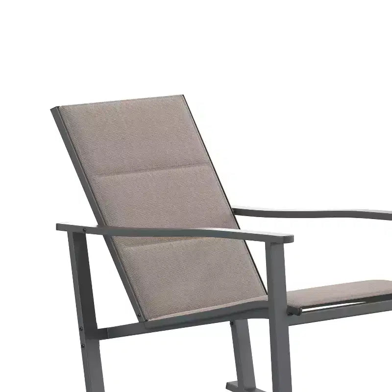 Emma et Oliver – Lot de 2 fauteuils à bascule d'extérieur avec matériau Flex Comfort et cadre en métal