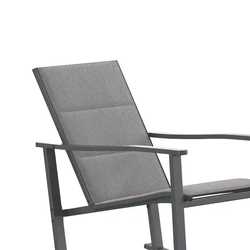 Emma et Oliver – Lot de 2 fauteuils à bascule d'extérieur avec matériau Flex Comfort et cadre en métal