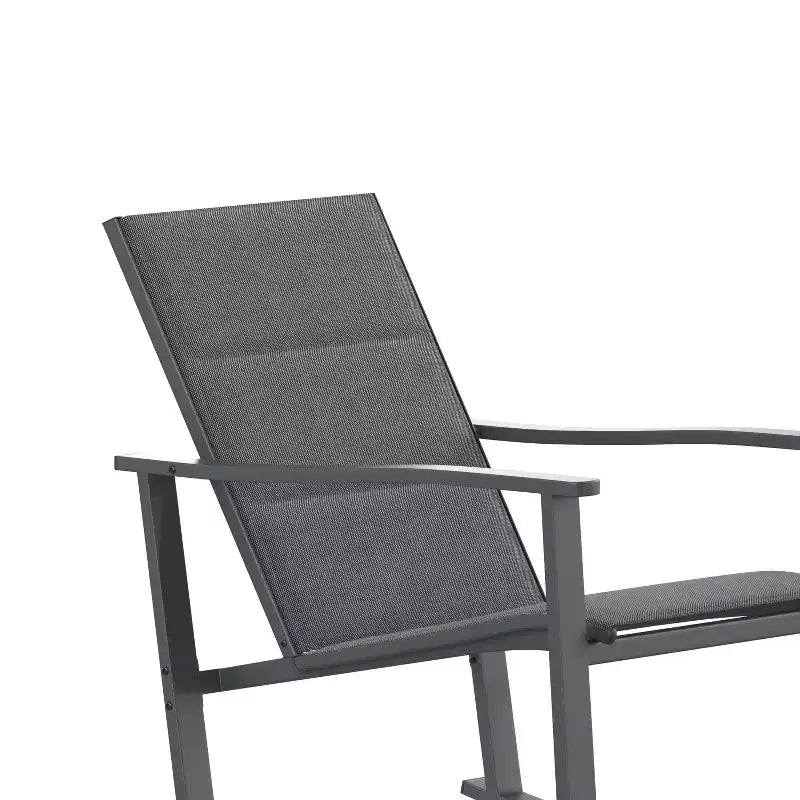 Emma et Oliver – Lot de 2 fauteuils à bascule d'extérieur avec matériau Flex Comfort et cadre en métal