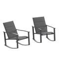 Emma et Oliver – Lot de 2 fauteuils à bascule d'extérieur avec matériau Flex Comfort et cadre en métal