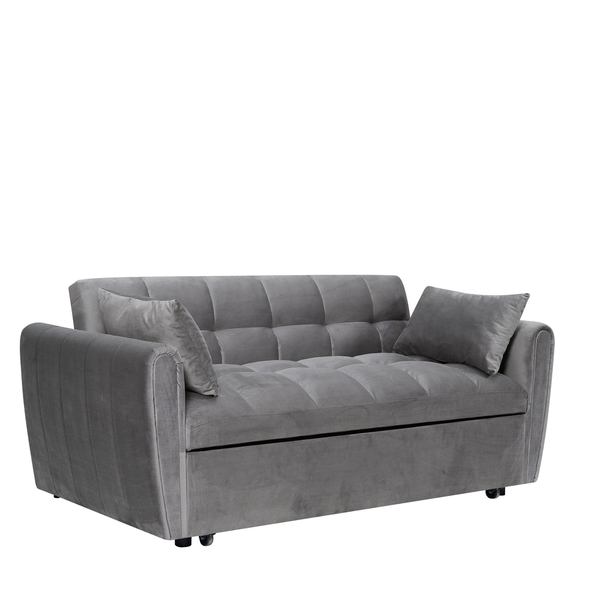 64,96 Canapé-lit convertible 3-en-1 en velours avec dossier réglable, poche de rangement et capacité de poids de 227 kg