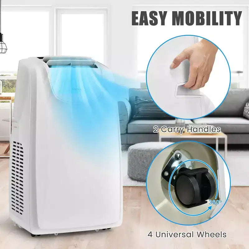 Climatiseur portable Costway 8000 BTU (11 500 BTU ASHRAE) à double tuyau 3 en 1 avec télécommande