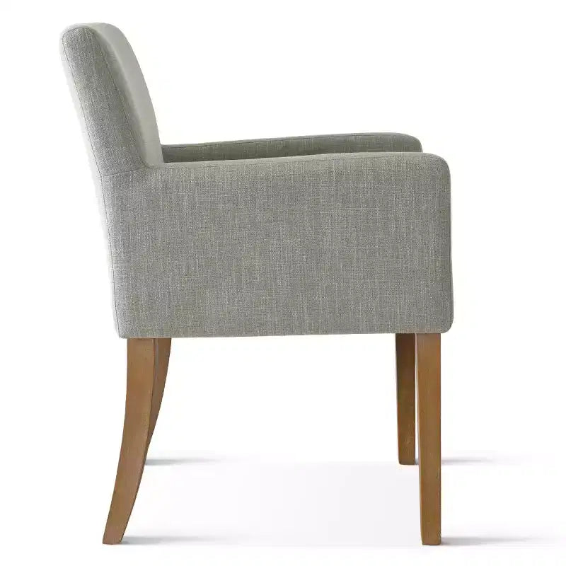 Lot de 6 chaises de salle à manger capitonnées avec accoudoirs, fauteuils modernes en lin avec pieds en bois, chaises d'appoint pour salle à manger, salon – Panipeachy