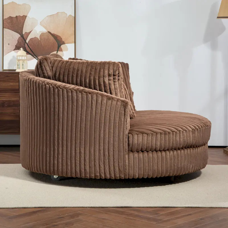 Fauteuil Moderne Rond Avec 5 Coussins Et Pouf Optionnel