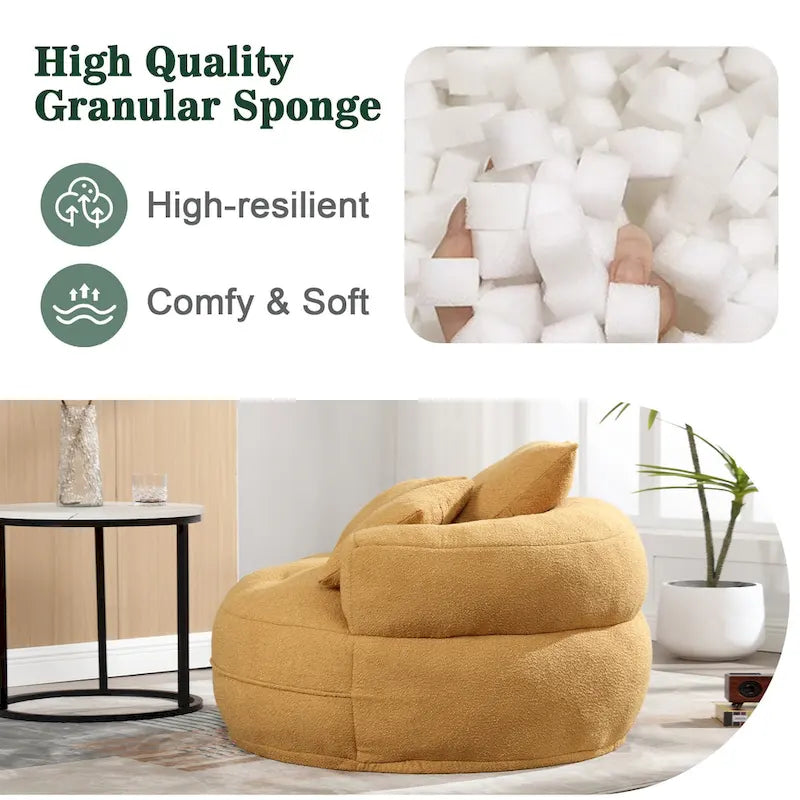 Fauteuil paresseux rond – Blanc/Bleu/Gris/Jaune/Orange/Rouge rosé/Bleu marine/Vert, Siège simple et double
